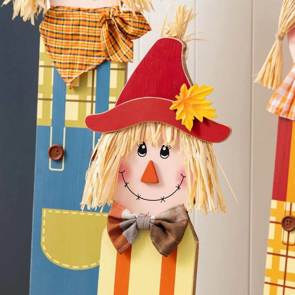 36 In. Fall Wood Sacrecrow Family Porch Decor 2 Function (Set Of 3 Or Single Piece) 5 36 In. Fall Wood Sacrecrow Family Porch Decor 2 Function (Set Of 3 Or Single Piece) - Image 5