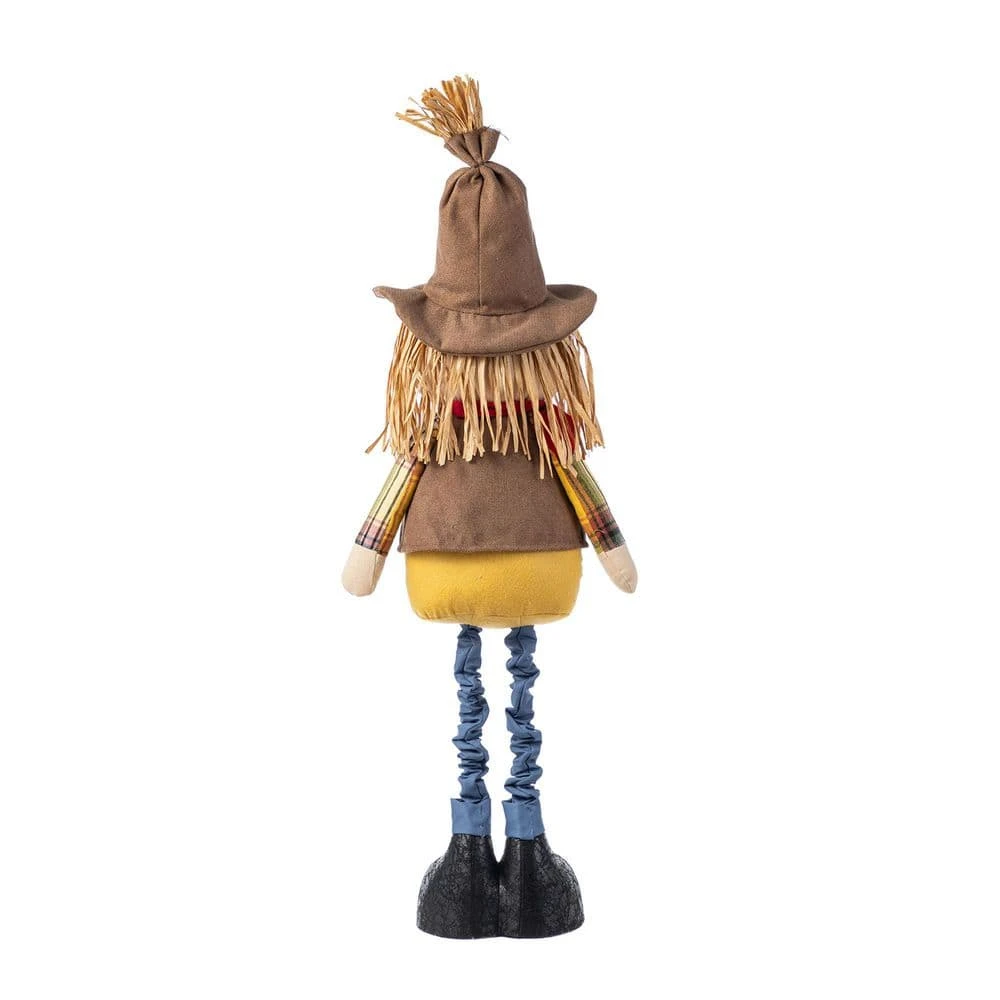 33-38 In. Fall Fabric Scarecrow Porch Decor With Telescoping Legs 3 33-38 In. Fall Fabric Scarecrow Porch Decor With Telescoping Legs - Image 3