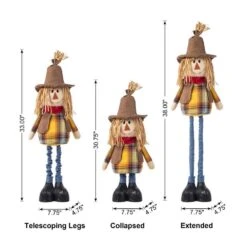33-38 In. Fall Fabric Scarecrow Porch Decor With Telescoping Legs 11 33-38 In. Fall Fabric Scarecrow Porch Decor With Telescoping Legs -The Home Depot Shop glitzhome outdoor fall decorations 2005600041 c3 1000