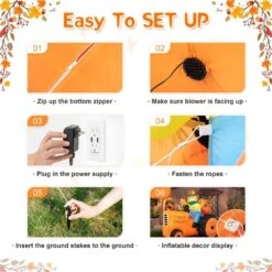 7 Ft. Fall Lighted Inflatable Tractor Decor -The Home Depot Shop glitzhome outdoor fall decorations 2005800002 44 1000