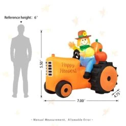 7 Ft. Fall Lighted Inflatable Tractor Decor -The Home Depot Shop glitzhome outdoor fall decorations 2005800002 4f 1000