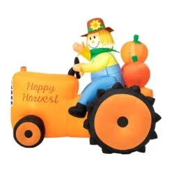 7 Ft. Fall Lighted Inflatable Tractor Decor -The Home Depot Shop glitzhome outdoor fall decorations 2005800002 c3 1000