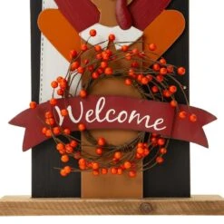 36 In. H Thanksgiving Wooden Pilgrim Couple Poch Decor -The Home Depot Shop glitzhome outdoor fall decorations 2006100007 1f 1000