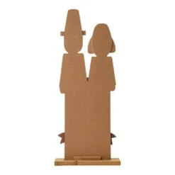 36 In. H Thanksgiving Wooden Pilgrim Couple Poch Decor -The Home Depot Shop glitzhome outdoor fall decorations 2006100007 44 1000