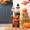 36 In. H Thanksgiving Wooden Pilgrim Couple Poch Decor