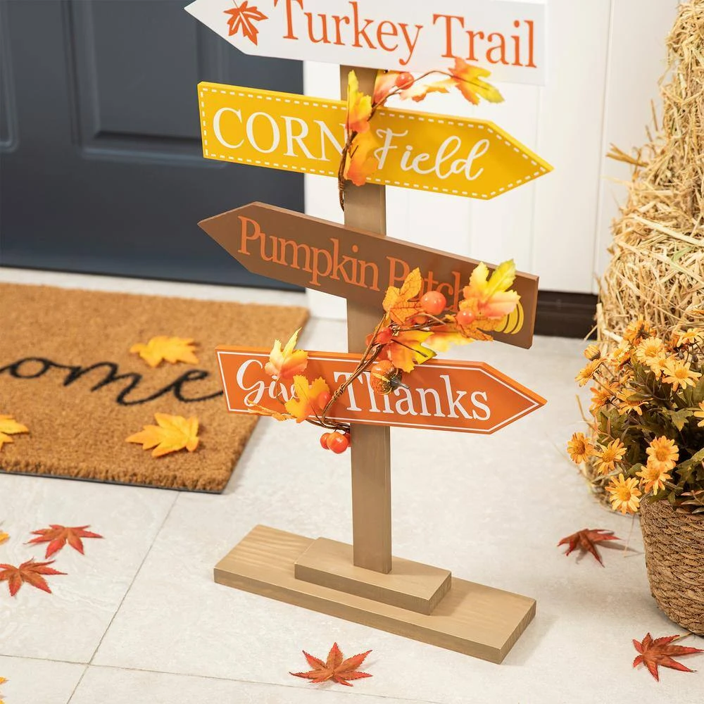 42.75 In. H Thanksgiving Wooden Turkey Word Sign Porch Decor 5 42.75 In. H Thanksgiving Wooden Turkey Word Sign Porch Decor - Image 5