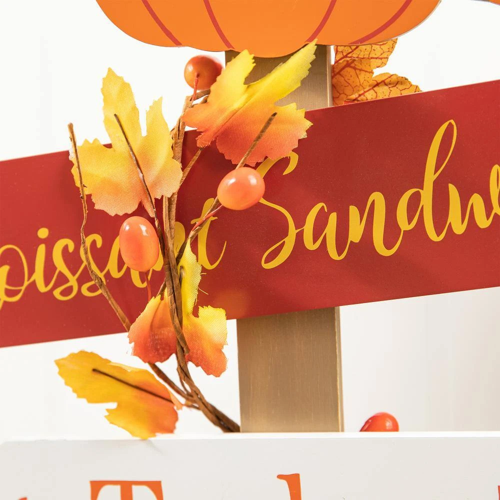 42.75 In. H Thanksgiving Wooden Turkey Word Sign Porch Decor 6 42.75 In. H Thanksgiving Wooden Turkey Word Sign Porch Decor - Image 6