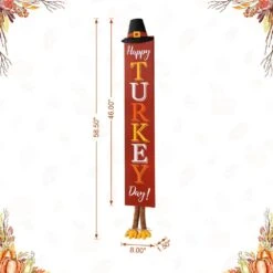 58.5 In. H Thanksgiving Wooden HAPPY TURKEY DAY Porch Sign With Fabric Dangling Legs 10 58.5 In. H Thanksgiving Wooden HAPPY TURKEY DAY Porch Sign With Fabric Dangling Legs -The Home Depot Shop glitzhome outdoor fall decorations 2006100018 c3 1000