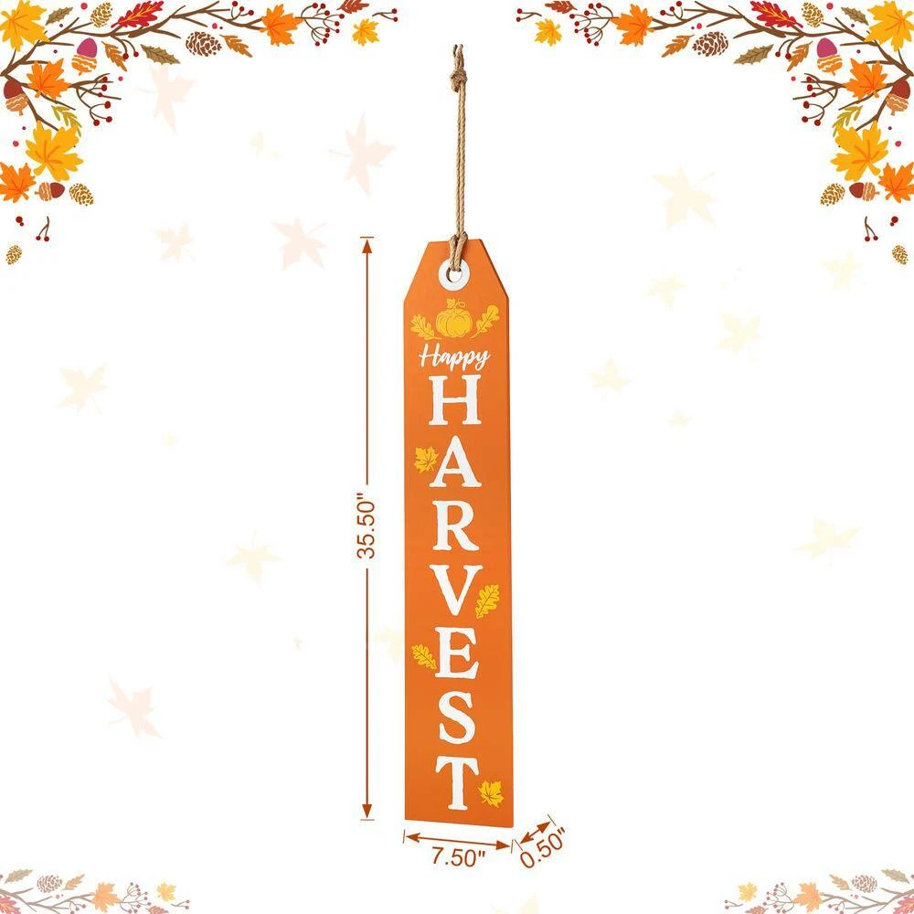 35.5 In. H Fall And Halloween Wooden Reversible Tag Porch Sign 6 35.5 In. H Fall And Halloween Wooden Reversible Tag Porch Sign - Image 6