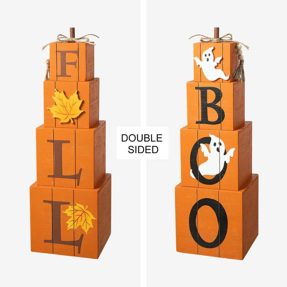25.5 In. H Halloween And Fall Wood Reversible Boxed Porch Decor 7 25.5 In. H Halloween And Fall Wood Reversible Boxed Porch Decor - Image 7