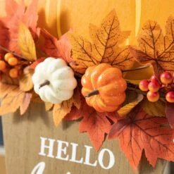 36 In. H Fall Wooden Stacked Pumpkin With Urn Porch Decor -The Home Depot Shop glitzhome outdoor fall decorations 2006300041 44 1000