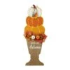 36 In. H Fall Wooden Stacked Pumpkin With Urn Porch Decor