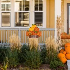 42 In. H Fall Metal Pumpkins Stack Yard Stake 13 42 In. H Fall Metal Pumpkins Stack Yard Stake -The Home Depot Shop glitzhome outdoor fall decorations 2006500002 31 1000