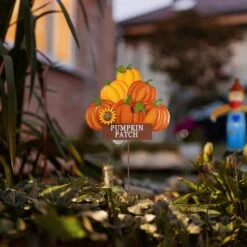 42 In. H Fall Metal Pumpkins Stack Yard Stake 12 42 In. H Fall Metal Pumpkins Stack Yard Stake -The Home Depot Shop glitzhome outdoor fall decorations 2006500002 44 1000
