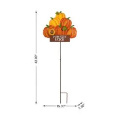 42 In. H Fall Metal Pumpkins Stack Yard Stake 10 42 In. H Fall Metal Pumpkins Stack Yard Stake -The Home Depot Shop glitzhome outdoor fall decorations 2006500002 4f 1000