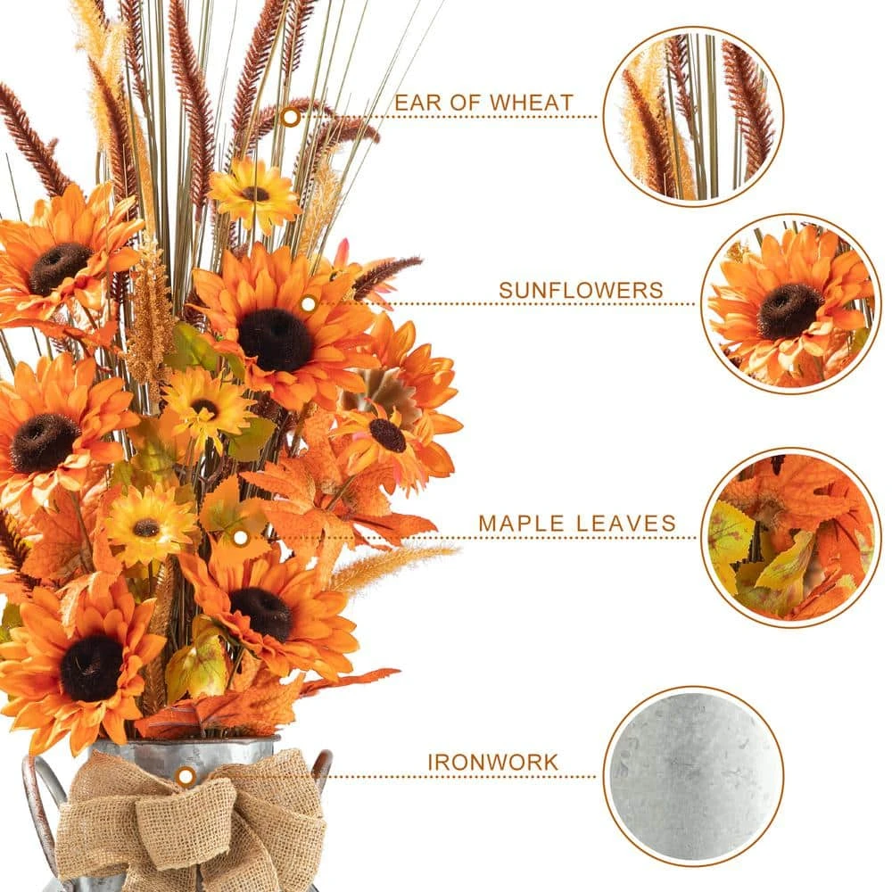 39.75 In. H Fall Sunflower Leaf Potted Tree 3 39.75 In. H Fall Sunflower Leaf Potted Tree - Image 3