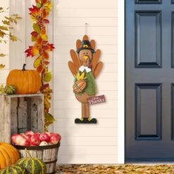36 In. H Thanksgiving Metal Turkey Yard Stake, Standing Decor Or Hanging Decor (3 Function) -The Home Depot Shop glitzhome outdoor fall decorations 2020300011 1f 1000