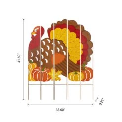 41.5 In. H Thanksgiving Metal Turkey Combo Yard Stake Or Hanging Decor (2 Function) -The Home Depot Shop glitzhome outdoor fall decorations 2020300015 c3 1000