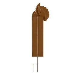 36 In. H Thanksgiving Metal Turkey "Give Thanks" Yard Stake -The Home Depot Shop glitzhome outdoor fall decorations 2020300016 c3 1000
