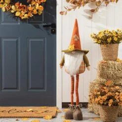 39 In. H Telescoped Fabric Fall Gnome Standing Decor