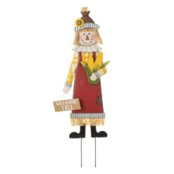 37.25 In. H Metal Scarecrow Yard Stake/Standing/Hanging Sign (Three Function)