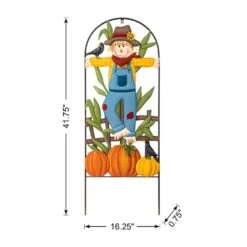 41.75 In. Fall Metal Arch Scarecrow Yard Stake -The Home Depot Shop glitzhome outdoor fall decorations 2030000005 c3 1000