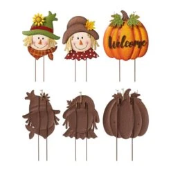 46 In. H Fall Metal Stacked Scarecrow And Pumpkin Yard Stake 16 46 In. H Fall Metal Stacked Scarecrow And Pumpkin Yard Stake -The Home Depot Shop glitzhome outdoor fall decorations 2030000006 4f 1000
