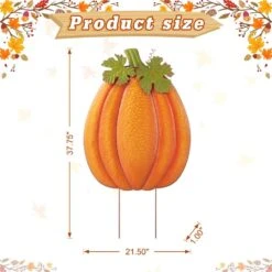 37.75 In. H Fall Metal Embossed Glitter Pumpkin Yard Stake -The Home Depot Shop glitzhome outdoor fall decorations 2030000009 1f 1000