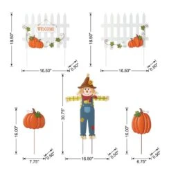 30.75 In. Fall Metal Scarecrow Pumpkin And Fence Yard Stake (Set Of 5) 10 30.75 In. Fall Metal Scarecrow Pumpkin And Fence Yard Stake (Set Of 5) -The Home Depot Shop glitzhome outdoor fall decorations 2030000012 c3 1000