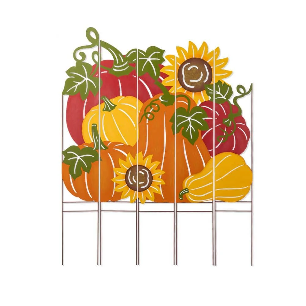 41.75 In. Fall Metal Pumpkin Patch Combo Yard Stake 1 41.75 In. Fall Metal Pumpkin Patch Combo Yard Stake