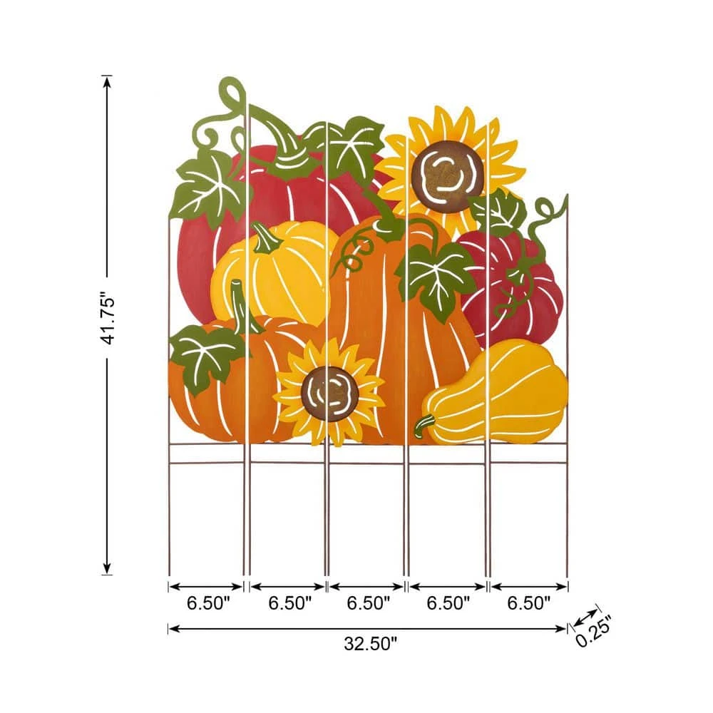 41.75 In. Fall Metal Pumpkin Patch Combo Yard Stake 4 41.75 In. Fall Metal Pumpkin Patch Combo Yard Stake - Image 4