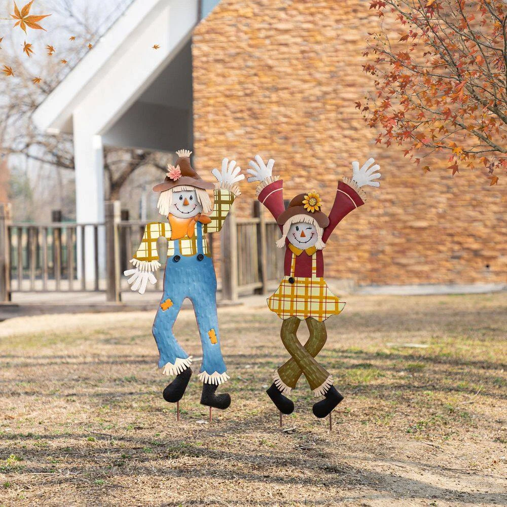 36 In. Fall Metal Scarecrow Yard Stake (Set Of 2) 7 36 In. Fall Metal Scarecrow Yard Stake (Set Of 2) - Image 7
