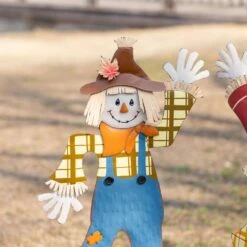 36 In. Fall Metal Scarecrow Yard Stake (Set Of 2) 12 36 In. Fall Metal Scarecrow Yard Stake (Set Of 2) -The Home Depot Shop glitzhome outdoor fall decorations 2030000017 4f 1000