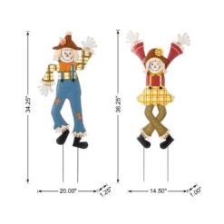 36 In. Fall Metal Scarecrow Yard Stake (Set Of 2) 11 36 In. Fall Metal Scarecrow Yard Stake (Set Of 2) -The Home Depot Shop glitzhome outdoor fall decorations 2030000017 c3 1000