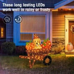36.25 In. Lighted Fall Pumpkin Wheel Barrow With Labrador Outdoor Decor With 130 Warm White LED Lights 15 36.25 In. Lighted Fall Pumpkin Wheel Barrow With Labrador Outdoor Decor With 130 Warm White LED Lights -The Home Depot Shop glitzhome outdoor fall decorations 2042700002 1f 1000