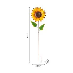 42 In. H Fall Metal Sunflower Yard Stake (2-Pack) 6 42 In. H Fall Metal Sunflower Yard Stake (2-Pack) -The Home Depot Shop glitzhome outdoor fall decorations gh2005600024 c3 1000