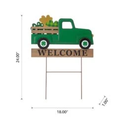 24 In. H St. Patrick's Wooden And Metal Truck Yard Stake Or Wall Decor 10 24 In. H St. Patrick's Wooden And Metal Truck Yard Stake Or Wall Decor -The Home Depot Shop glitzhome seasonal decorations 2003900016 c3 1000