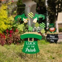 31.5 In. H Wooden St. Patrick's Leprechaun Belt Yard Stake Or Wall Decor 10 31.5 In. H Wooden St. Patrick's Leprechaun Belt Yard Stake Or Wall Decor -The Home Depot Shop glitzhome seasonal decorations 2003900017 77 1000