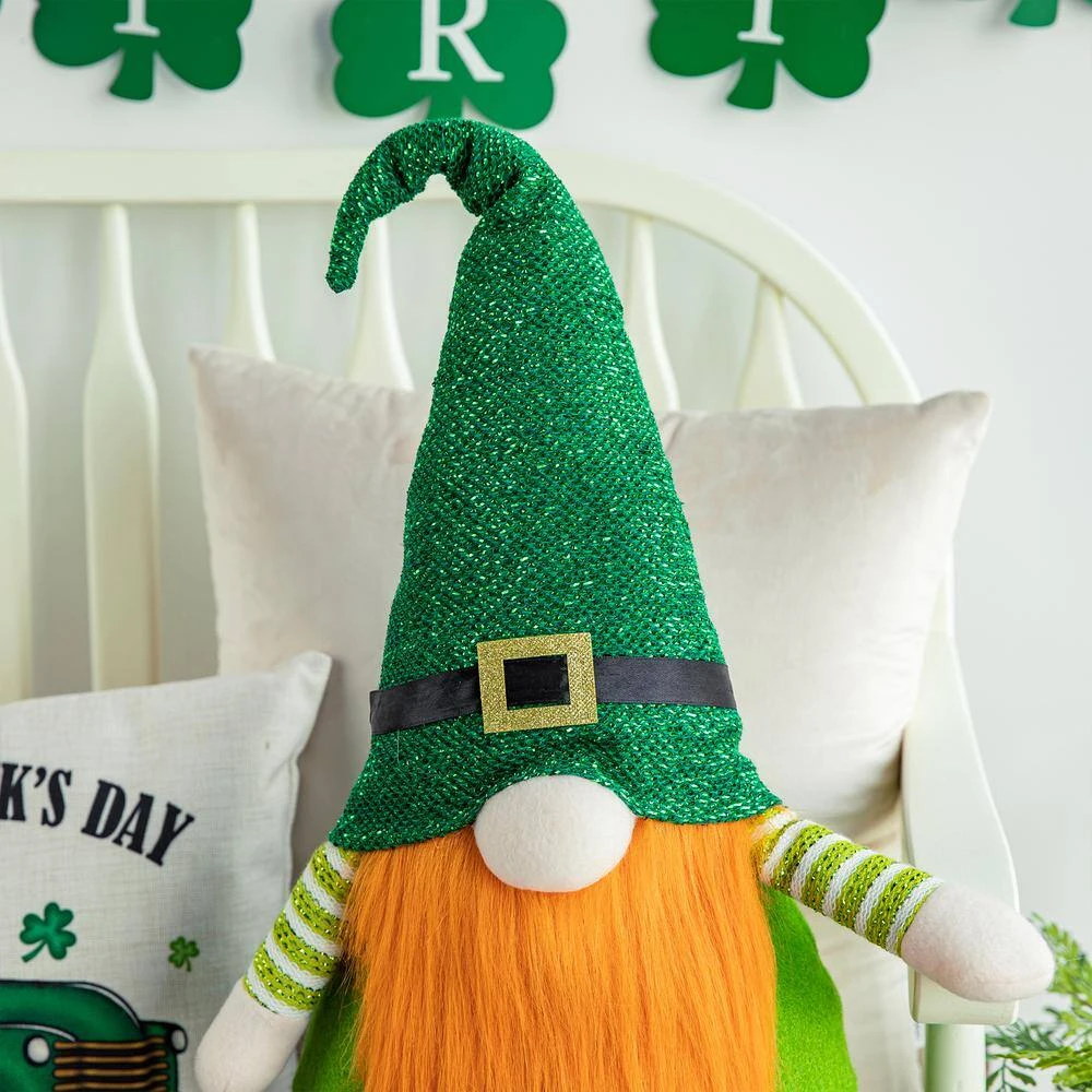 25.5 In. H Fabric St. Patrick's Gnome Standing Decor 5 25.5 In. H Fabric St. Patrick's Gnome Standing Decor - Image 5