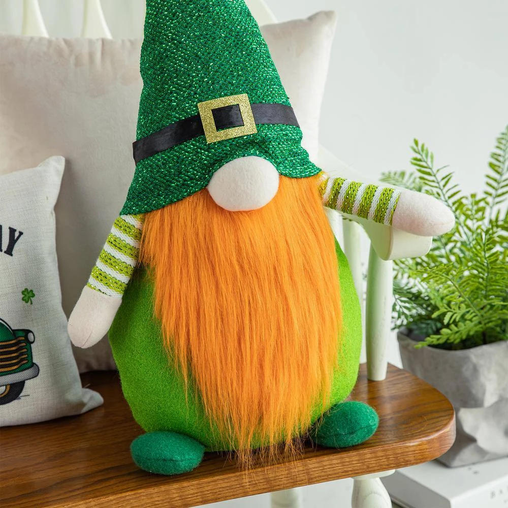 25.5 In. H Fabric St. Patrick's Gnome Standing Decor 6 25.5 In. H Fabric St. Patrick's Gnome Standing Decor - Image 6