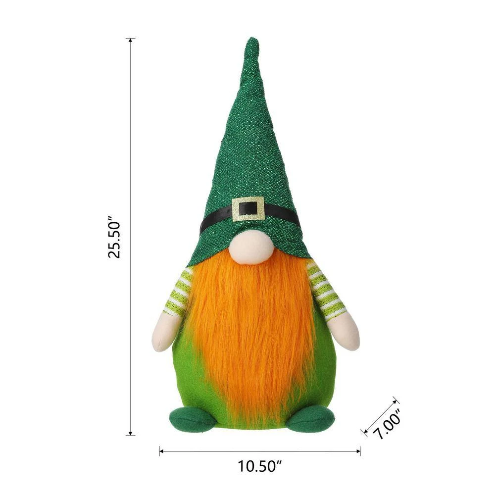 25.5 In. H Fabric St. Patrick's Gnome Standing Decor 3 25.5 In. H Fabric St. Patrick's Gnome Standing Decor - Image 3