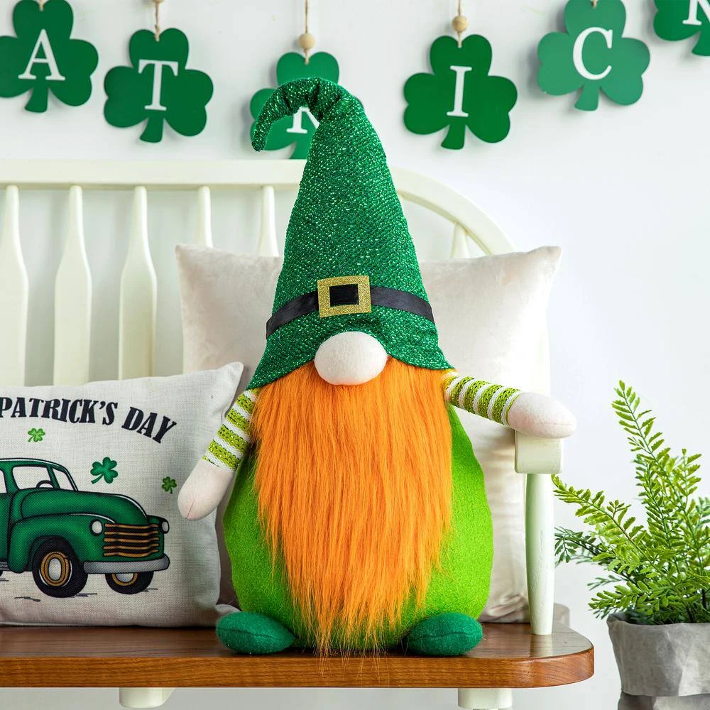 25.5 In. H Fabric St. Patrick's Gnome Standing Decor 2 25.5 In. H Fabric St. Patrick's Gnome Standing Decor - Image 2