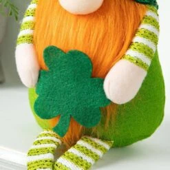 28.25 In. H Fabric St. Patrick's Gnome Shelf Sitter With Dangling Legs -The Home Depot Shop glitzhome seasonal decorations 2003900019 44 1000