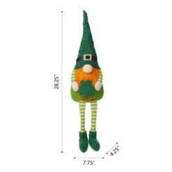 28.25 In. H Fabric St. Patrick's Gnome Shelf Sitter With Dangling Legs -The Home Depot Shop glitzhome seasonal decorations 2003900019 c3 1000