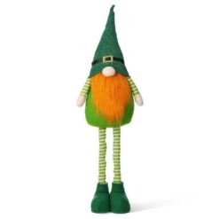 40 In. H Telescoped Fabric St. Patrick's Gnome Standing Decor -The Home Depot Shop glitzhome seasonal decorations 2003900020 4f 1000