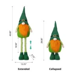 40 In. H Telescoped Fabric St. Patrick's Gnome Standing Decor -The Home Depot Shop glitzhome seasonal decorations 2003900020 c3 1000