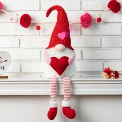 28.25 In. H Fabric Valentine's Gnome Shelf Sitter With Dangling Legs 6 28.25 In. H Fabric Valentine's Gnome Shelf Sitter With Dangling Legs -The Home Depot Shop glitzhome seasonal decorations 2004800033 4f 1000