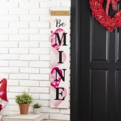 42 In. H Valentine's Wooden Be Mine Porch Sign -The Home Depot Shop glitzhome seasonal decorations 2005000048 1f 1000