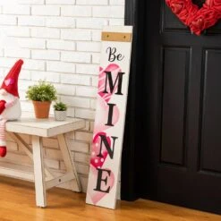 42 In. H Valentine's Wooden Be Mine Porch Sign -The Home Depot Shop glitzhome seasonal decorations 2005000048 4f 1000