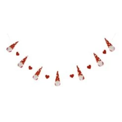 72 In. H Fabric Valentine's Gnome And Heart Garland